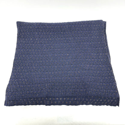 Chanel Scarf Cashmere Blue Coco Mark Braid