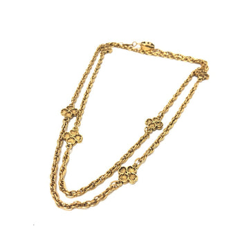 Chanel Necklace Metal Gold Clover Women