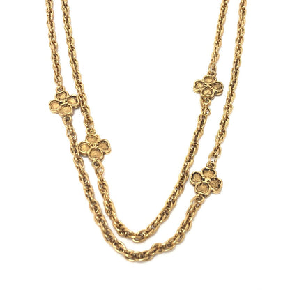Chanel Necklace Metal Gold Clover Women
