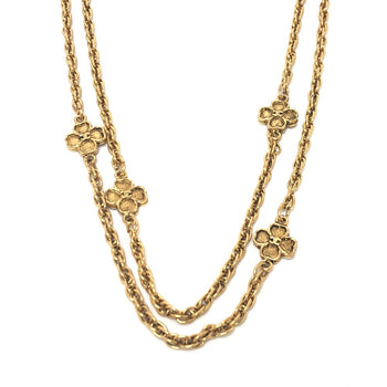 Chanel Necklace Metal Gold Clover Women