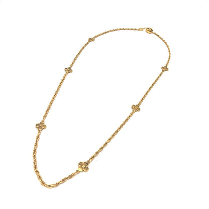 Chanel Necklace Metal Gold Clover Women