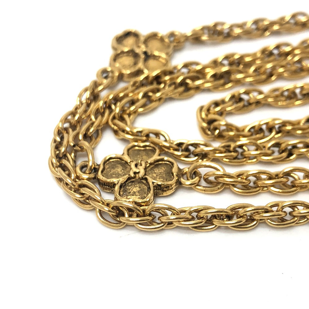 Chanel Necklace Metal Gold Clover Women