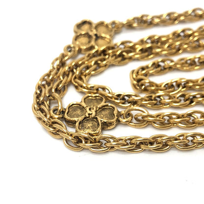 Chanel Necklace Metal Gold Clover Women