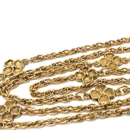 Chanel Necklace Metal Gold Clover Women