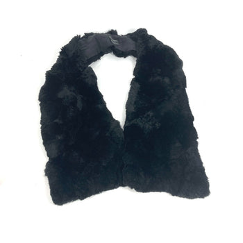 Chanel Scarf Fur Black Fur