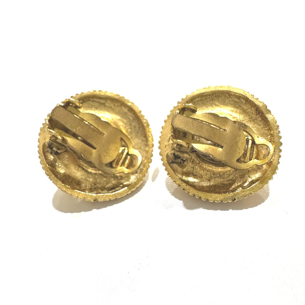 Chanel Earring Metal Gold Clear Stone Women
