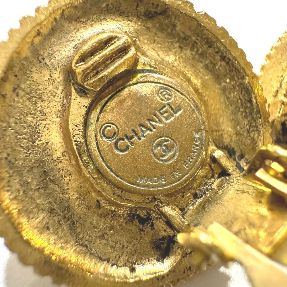 Chanel Earring Metal Gold Clear Stone Women
