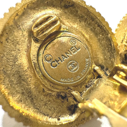 Chanel Earring Metal Gold Clear Stone Women
