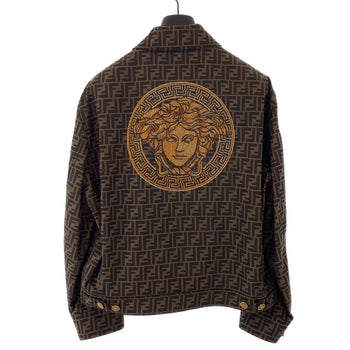 Fendi Tailored Jacket Polyester, Cotton Brown Zucca Pattern Medusa Jacquard Blazer Jacket Fendace