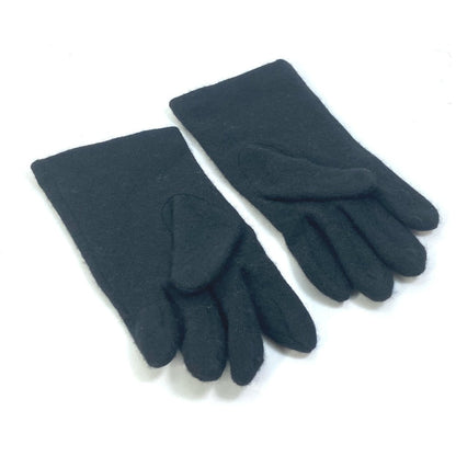 Chanel Glove Silk Black Cc Coco Mark Women