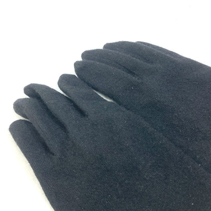 Chanel Glove Silk Black Cc Coco Mark Women