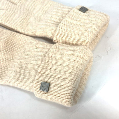 Chanel Glove Cashmere Ivorytype Sports Logo Cc Coco Mark Women
