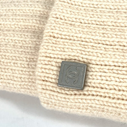 Chanel Glove Cashmere Ivorytype Sports Logo Cc Coco Mark Women