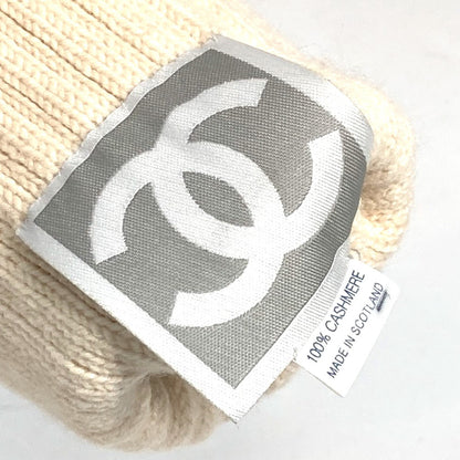 Chanel Glove Cashmere Ivorytype Sports Logo Cc Coco Mark Women
