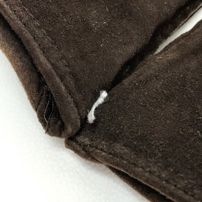 Chanel Glove Lambskin, Suede, (Inner) Cashmere Dark Brown Chocolate Bar Leather Gloves Women 7