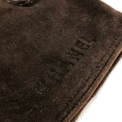 Chanel Glove Lambskin, Suede, (Inner) Cashmere Dark Brown Chocolate Bar Leather Gloves Women 7