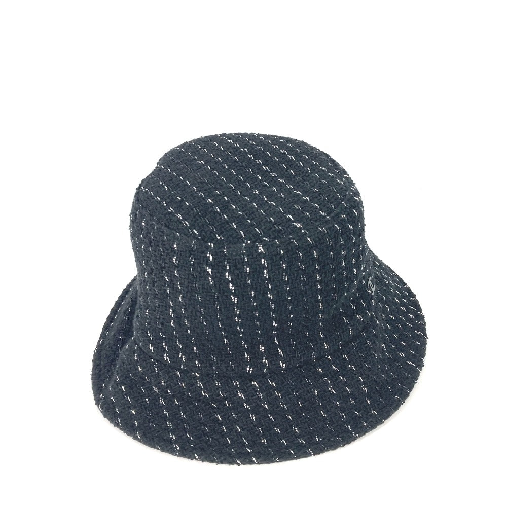 Chanel Hat Cotton, Polyester Black 23P Glitter Cc Coco Mark Women M