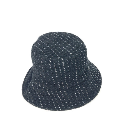 Chanel Hat Cotton, Polyester Black 23P Glitter Cc Coco Mark Women M