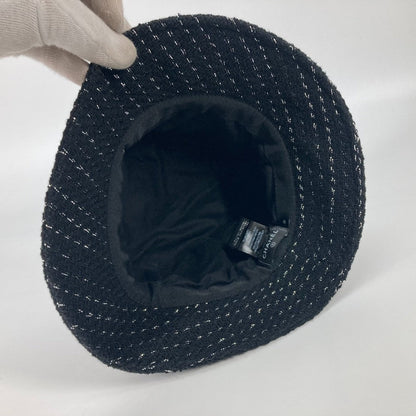Chanel Hat Cotton, Polyester Black 23P Glitter Cc Coco Mark Women M