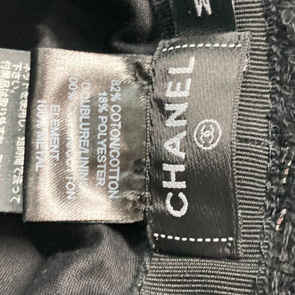 Chanel Hat Cotton, Polyester Black 23P Glitter Cc Coco Mark Women M