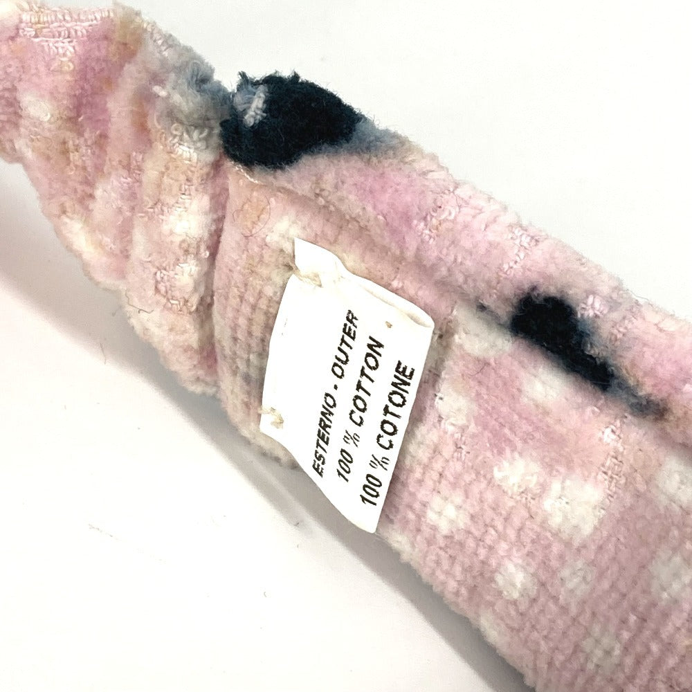 Chanel Sun Visor Cotton Pink Pile Cc Coco Mark Women