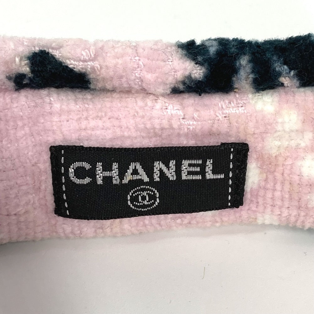 Chanel Sun Visor Cotton Pink Pile Cc Coco Mark Women