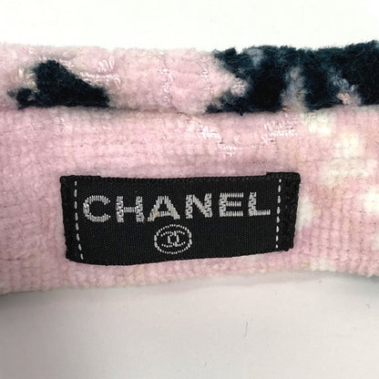 Chanel Sun Visor Cotton Pink Pile Cc Coco Mark Women