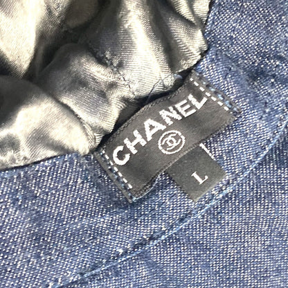 Chanel Hat Cotton Blue Denim Night Flight L