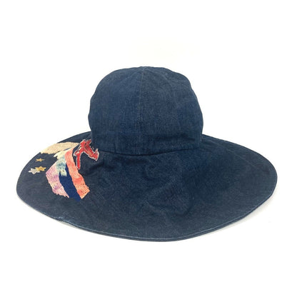 Chanel Hat Cotton Blue Denim Night Flight L