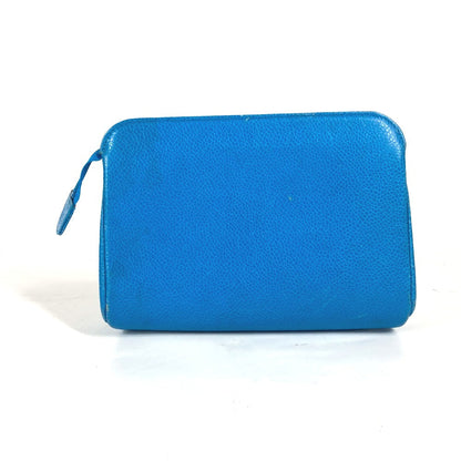 Chanel Pouch Caviar Skin Blue Multi Pouch Cc Coco Mark Women