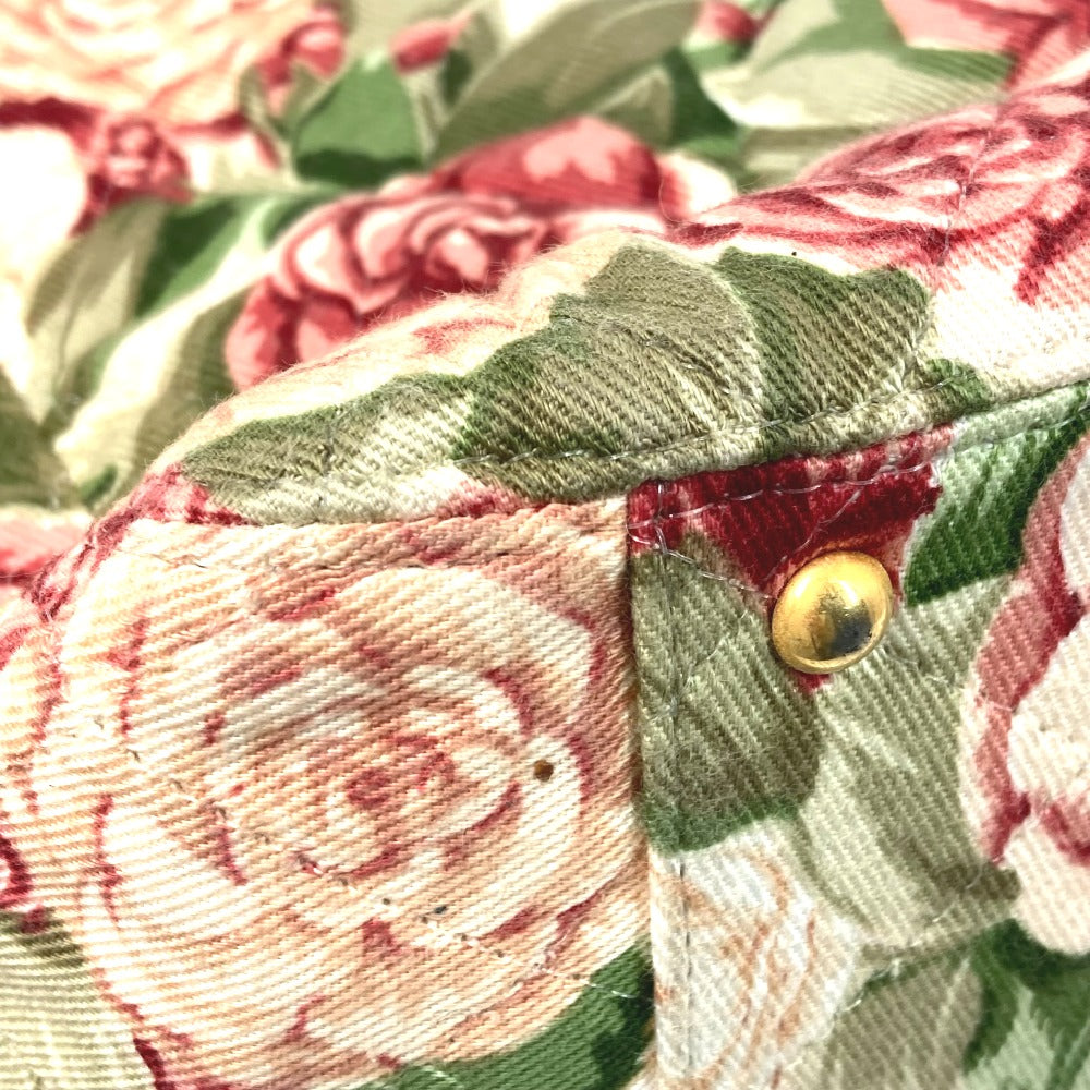 Chanel Tote Bag Canvas Pink Floral Flower Cc Coco Mark Women