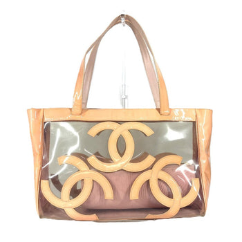 Chanel Shoulder Bag Plastics Pink Tote Bag Shoulder Bag Triple Coco Cc Coco Mark Women