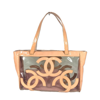 Chanel Shoulder Bag Plastics Pink Tote Bag Shoulder Bag Triple Coco Cc Coco Mark Women