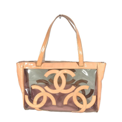 Chanel Shoulder Bag Plastics Pink Tote Bag Shoulder Bag Triple Coco Cc Coco Mark Women