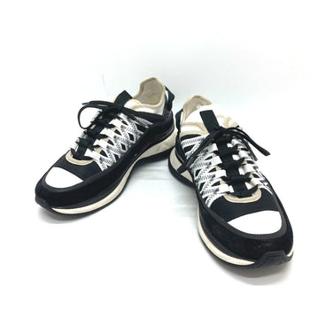 Chanel Sneakers G46260 Suede Black 25C Spindle Coco Mark Women 38