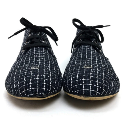 Chanel Sneakers Tweed Black Cc Coco Mark 15P 37 1/2 C