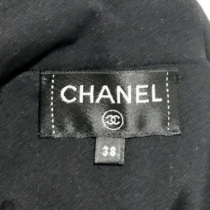 Chanel Vest Sequin Black 19C Zip Up Women 38
