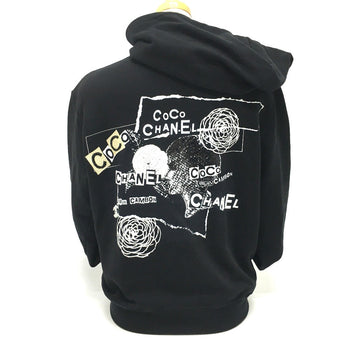 Chanel Hoodie P63299 Cotton, Sequins Black Graffiti Cc Logo 20P Sweatshirt Long Sleeve Women Xs