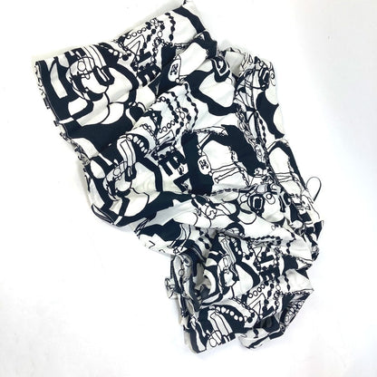 Chanel Skirt P71863 Silk White Cc Coco Mark Camellia All Over Pattern Icon Women 34
