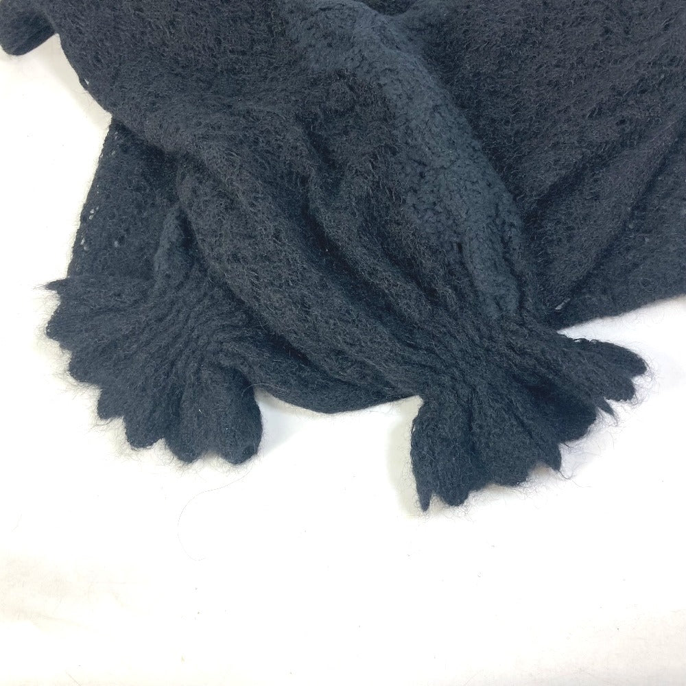Chanel Knit P75692 Alpaca, Nylon Black Cc Coco Mark Lace Rhinestone Women 34