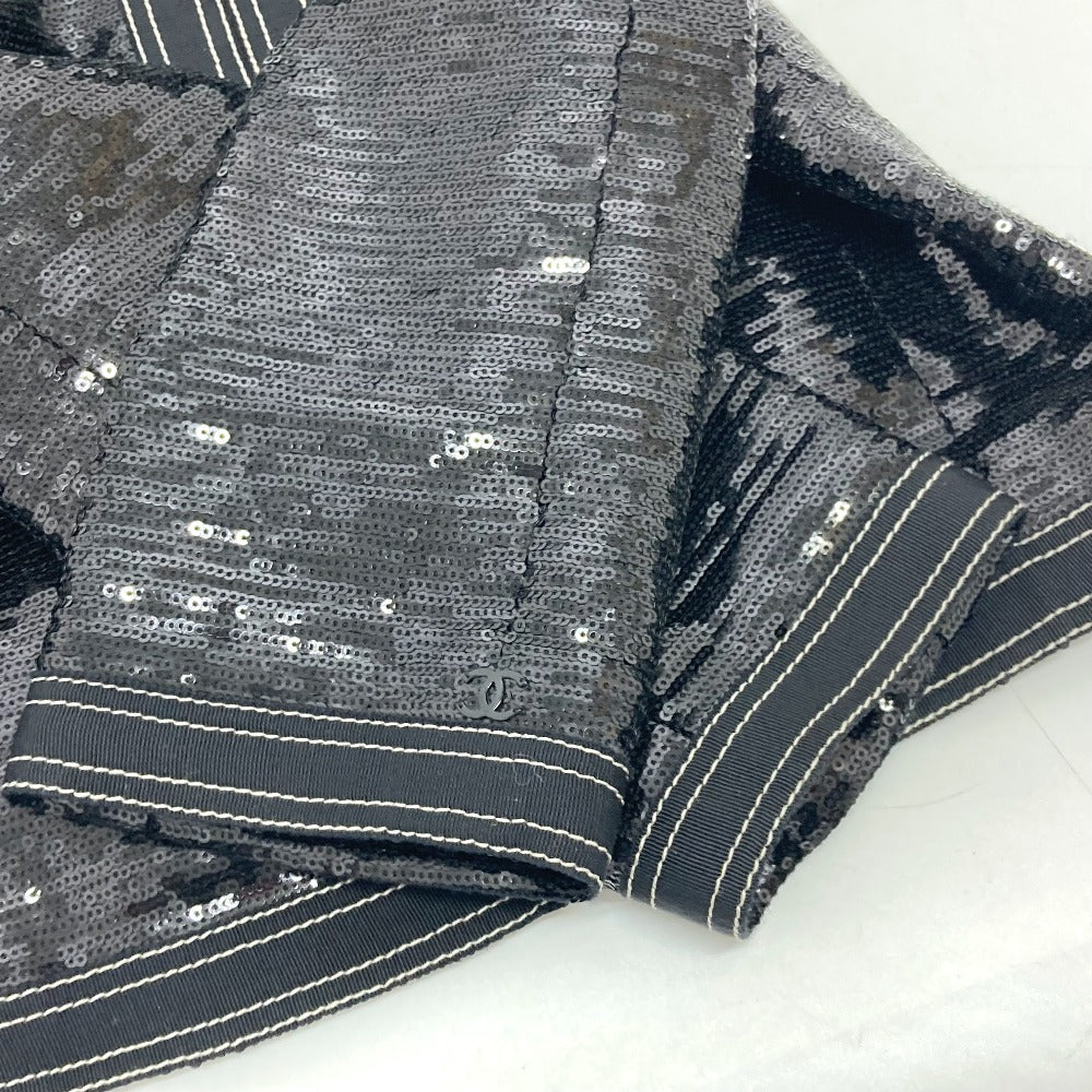 Chanel Jacket P45044 Sequin Black Sequin Women 36