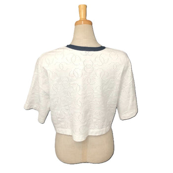 Chanel Short Sleeve T-Shirt P76438 Cotton White No.5 Star Coco Mark 34/36