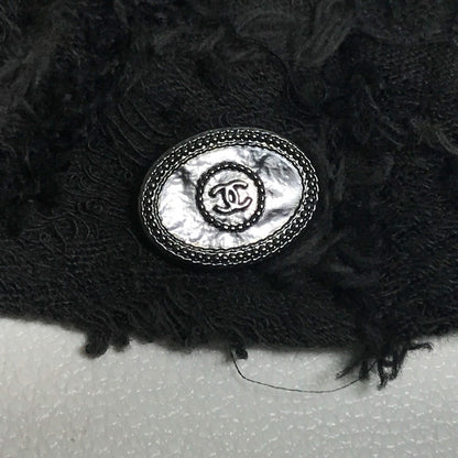 Chanel Camisole Cotton Black Apparel Sleeveless Camellia Motif Women 34