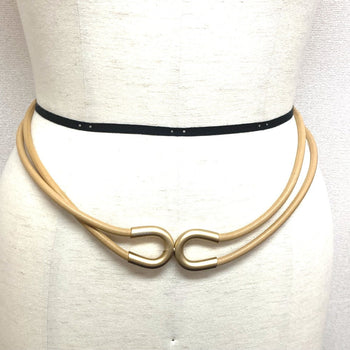 Chanel Belt Leather Brown Cc Coco Mark Women