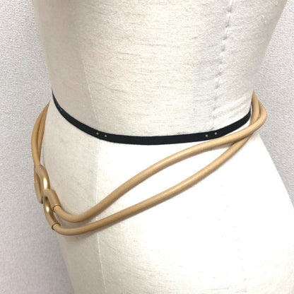 Chanel Belt Leather Brown Cc Coco Mark Women
