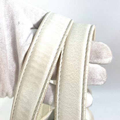 Chanel Tote Bag Cotton Leather White Beach Bag Pile Cc Coco Mark Women