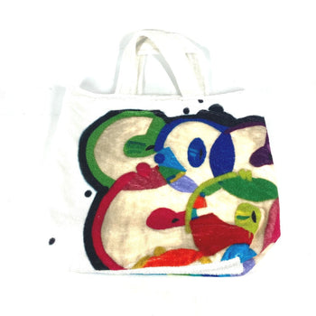 Chanel Tote Bag Pile White Beach Bag Logo Women