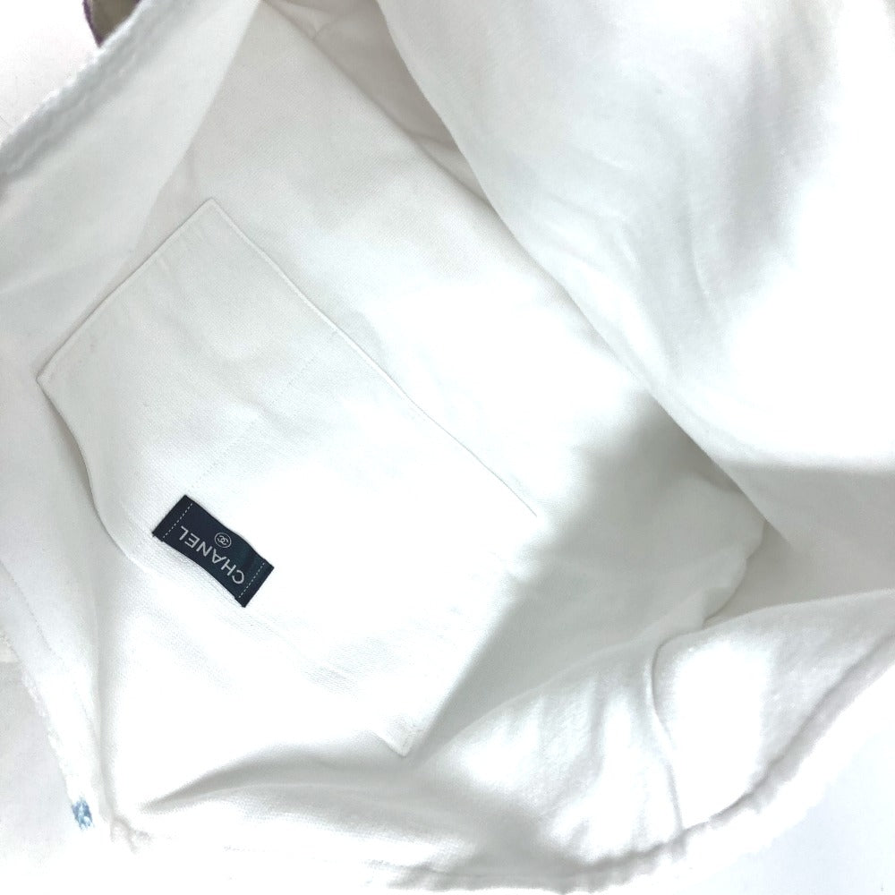 Chanel Tote Bag Pile White Beach Bag Logo Women