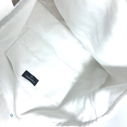Chanel Tote Bag Pile White Beach Bag Logo Women