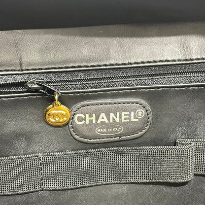 Chanel Handbag Caviar Skin Black Coco Mark Vanity Bag Decacoco Women